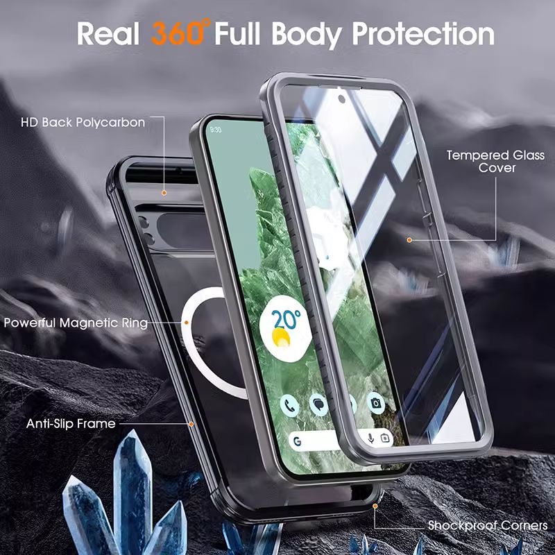 Load image into Gallery viewer, [Magsafe Compatible] Google Pixel 9/Pro/XL - Transparent Full Covered Shockproof Lifeproof Series Case
