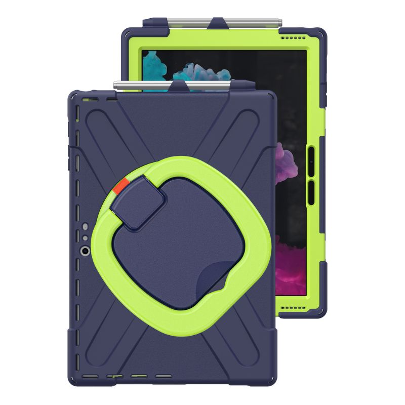 [With Pen Slot] Microsoft Surface Pro X - 360 Degree Rotate Shockproof Heavy Duty Tough Stand Handle Ring Holder Case Cover - i-Station Mobile Phone & Electronic Device Repair and Accessories