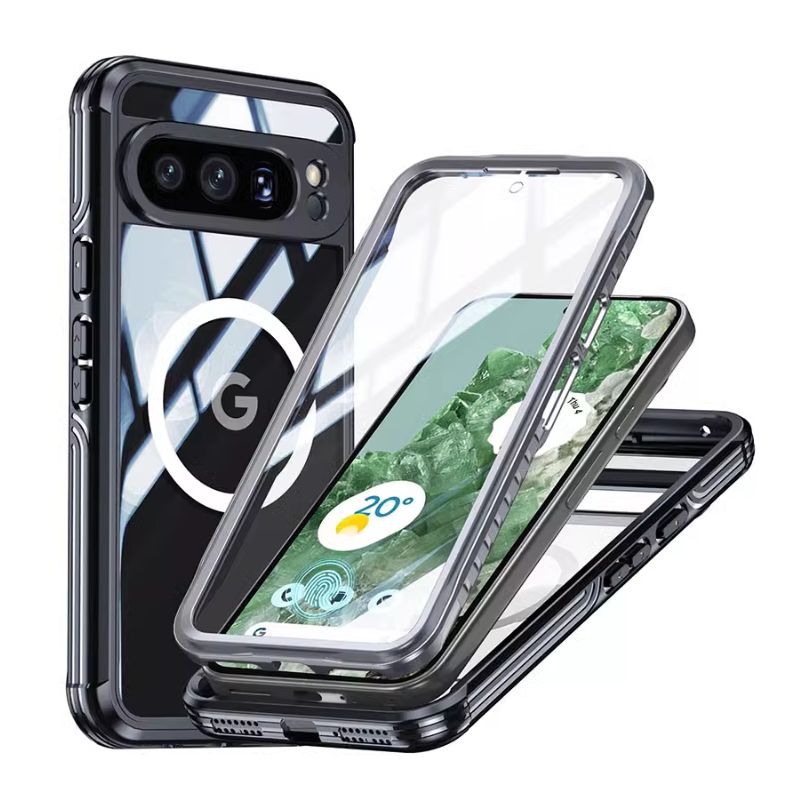 Load image into Gallery viewer, [Magsafe Compatible] Google Pixel 9/Pro/XL - Transparent Full Covered Shockproof Lifeproof Series Case
