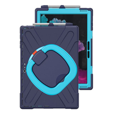 [With Pen Slot] Microsoft Surface Pro X - 360 Degree Rotate Shockproof Heavy Duty Tough Stand Handle Ring Holder Case Cover - i-Station Mobile Phone & Electronic Device Repair and Accessories