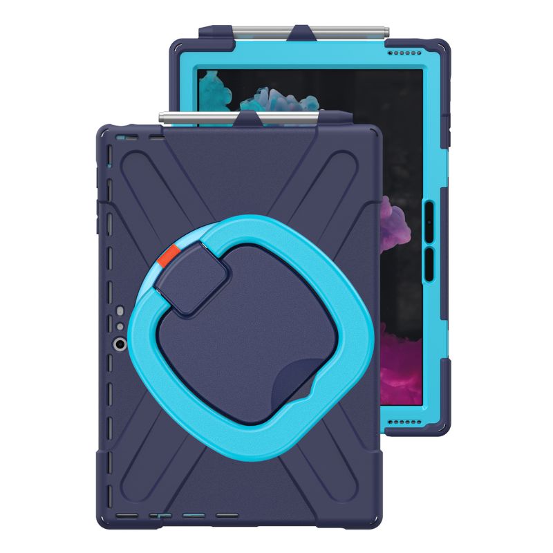 [With Pen Slot] Microsoft Surface Pro X - 360 Degree Rotate Shockproof Heavy Duty Tough Stand Handle Ring Holder Case Cover - i-Station Mobile Phone & Electronic Device Repair and Accessories