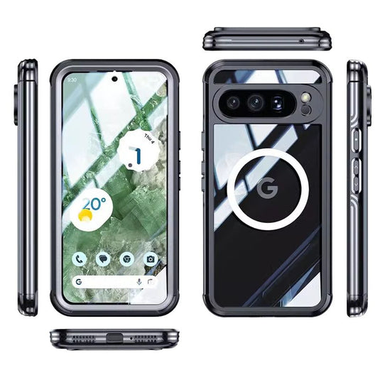 [Magsafe Compatible] Google Pixel 9/Pro/XL - Transparent Full Covered Shockproof Lifeproof Series Case