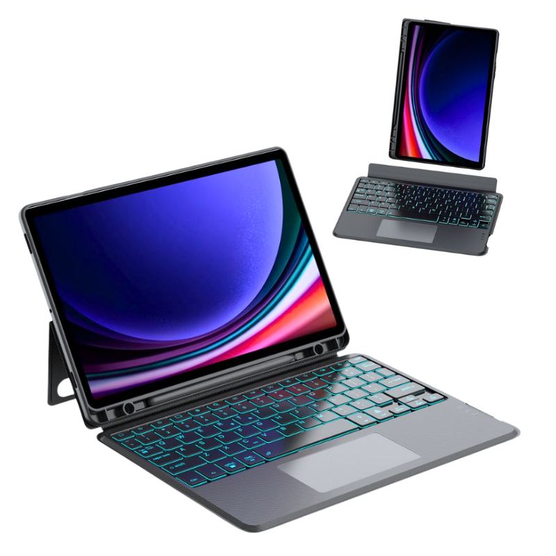 Load image into Gallery viewer, [Detachable][With RGB Backlit] Samsung Galaxy Tab S10 Ultra 14.6&quot; - Wireless Bluetooth Magnetic Keyboard Soft Case
