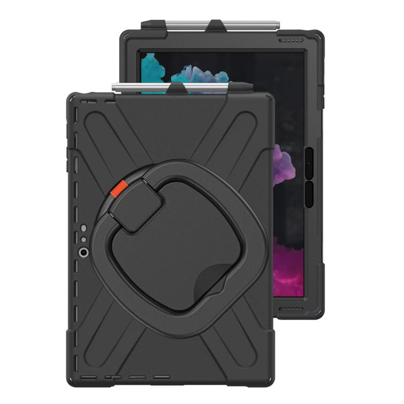 [With Pen Slot] Microsoft Surface Pro X - 360 Degree Rotate Shockproof Heavy Duty Tough Stand Handle Ring Holder Case Cover - i-Station Mobile Phone & Electronic Device Repair and Accessories