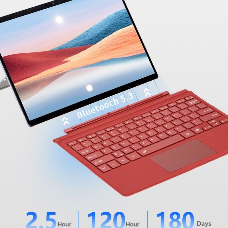 Load image into Gallery viewer, [With RGB Backlit] Microsoft Surface Pro 8/9/10/X/11 - Ultra Thin Wireless Bluetooth Magnetic Touch Keyboard
