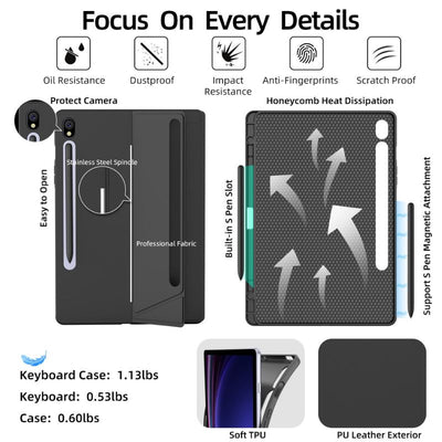 [Detachable][With RGB Backlit] Samsung Galaxy Tab S10 FE Plus (2025) 13.1" - Wireless Bluetooth Magnetic Keyboard Soft Case - i-Station Mobile Phone & Electronic Device Repair and Accessories