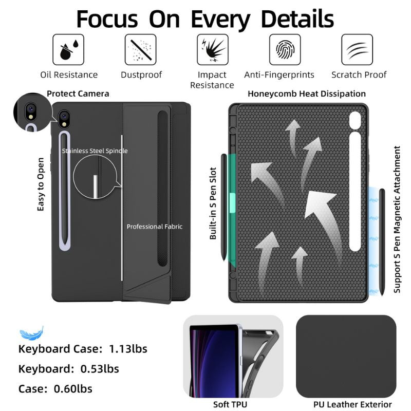 Load image into Gallery viewer, [Detachable][With RGB Backlit] Samsung Galaxy Tab S8 Ultra 14.6&quot; - Wireless Bluetooth Magnetic Keyboard Soft Case
