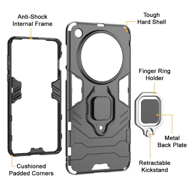 Load image into Gallery viewer, [Built-in Ring Bracket] OPPO Find X8 Pro Slim Armour Tough Shockproof Heavy Duty Series Case
