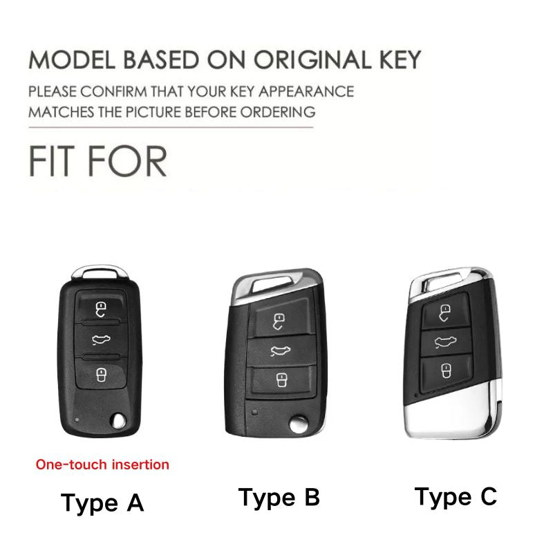 Load image into Gallery viewer, Volkswagen Handcrafted Genuine Leather Car Key Fob Case Cover For Passat, Golf, Magotan, Jetta, Tiguan
