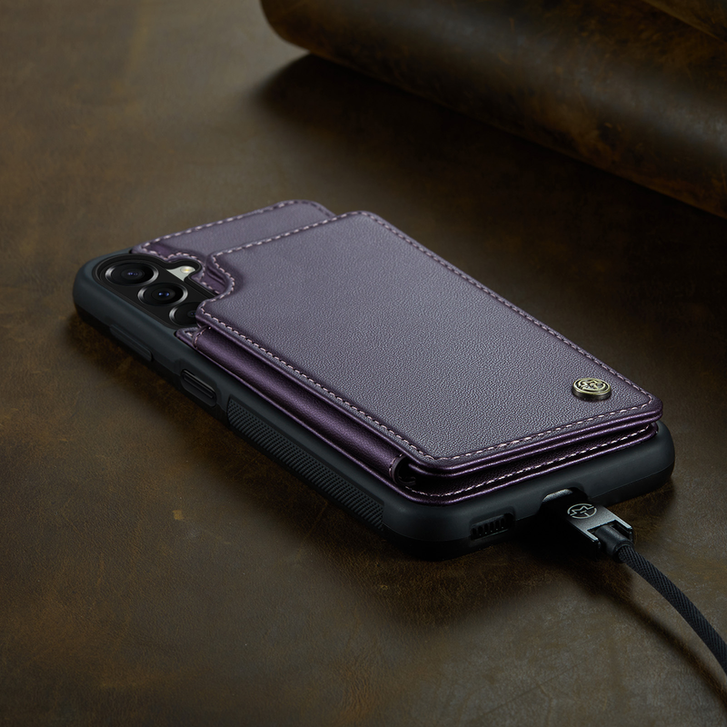 Load image into Gallery viewer, [With Card Slot] Samsung Galaxy A57 (SM-A576) - RFID Flip Premium Leather Wallet Series Case
