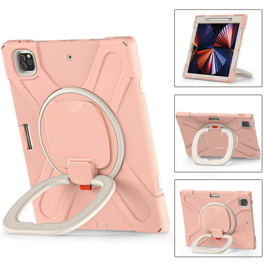 [With Shoulder Strap] Apple iPad Pro 12.9" 3rd/4th/5th/6th Gen 360 Degree Rotation Heavy Duty EVA Kid Friendly Ring Holder Stand Case
