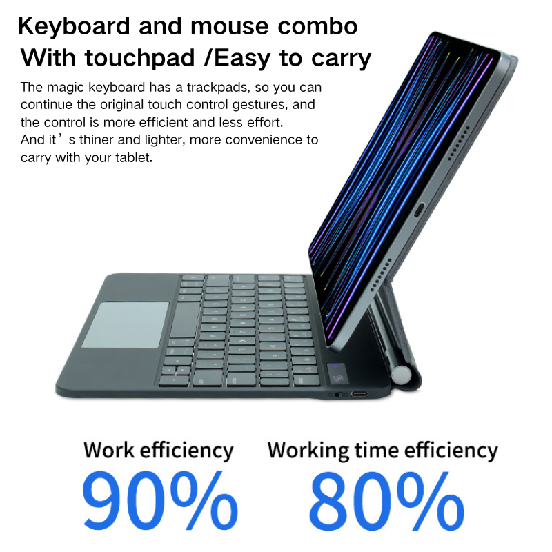 [Magic Keybord] Apple iPad Air 4/5 & Pro 11“ & Air 11” M2/M3 (2024/2025) - Precision Multi-Touch Trackpad Magnetic Smart Wireless Keyboard Case With Backlit Keys - i-Station Mobile Phone & Electronic Device Repair and Accessories