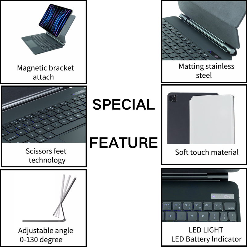 [Magic Keybord] Apple iPad Air 4/5 & Pro 11“ & Air 11” M2/M3 (2024/2025) - Precision Multi-Touch Trackpad Magnetic Smart Wireless Keyboard Case With Backlit Keys - i-Station Mobile Phone & Electronic Device Repair and Accessories