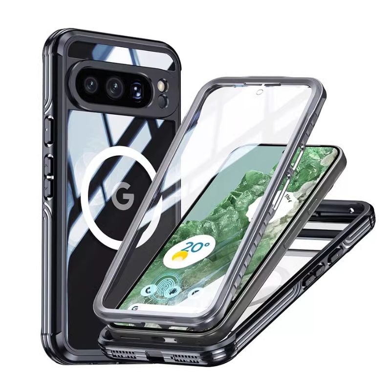 Load image into Gallery viewer, [Magsafe Compatible] Google Pixel 9/Pro/XL - Transparent Full Covered Shockproof Lifeproof Series Case
