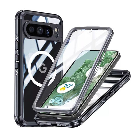 [Magsafe Compatible] Google Pixel 9/Pro/XL - Transparent Full Covered Shockproof Lifeproof Series Case