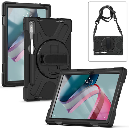 [Built-in Kickstand] Lenovo Tab P11 Pro Gen 2 (2nd Gen) 11.2" 2022 (TB-132FU/TB-138FC) - Silicone Full Covered Heavy Duty Series Case With Adjustable Hand Strap