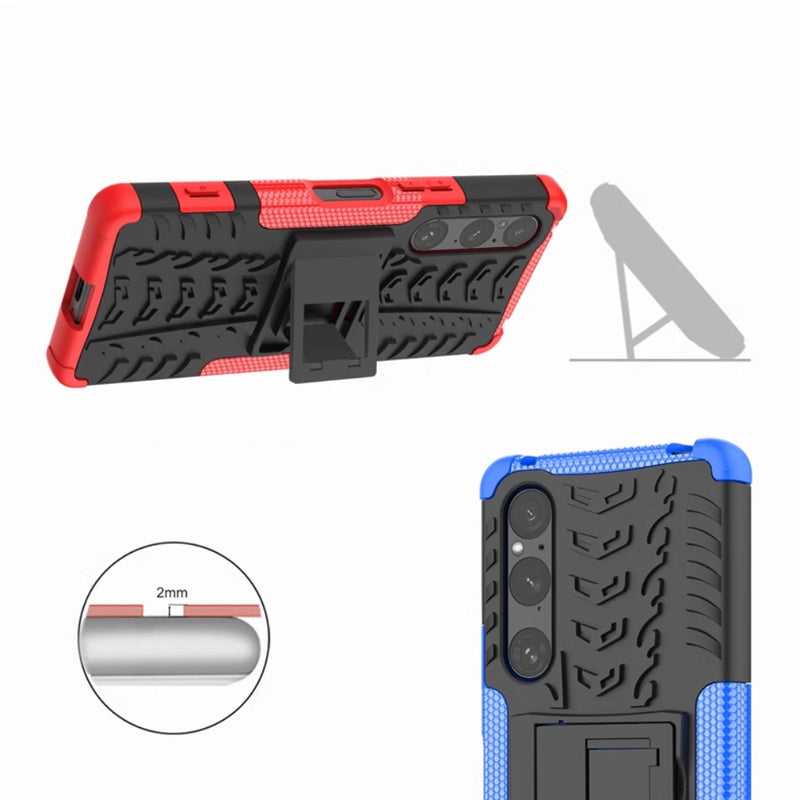 Load image into Gallery viewer, Sony Xperia 10 V - Anti-slip Honeycomb Tire Pattern TPU+PC Stand Case
