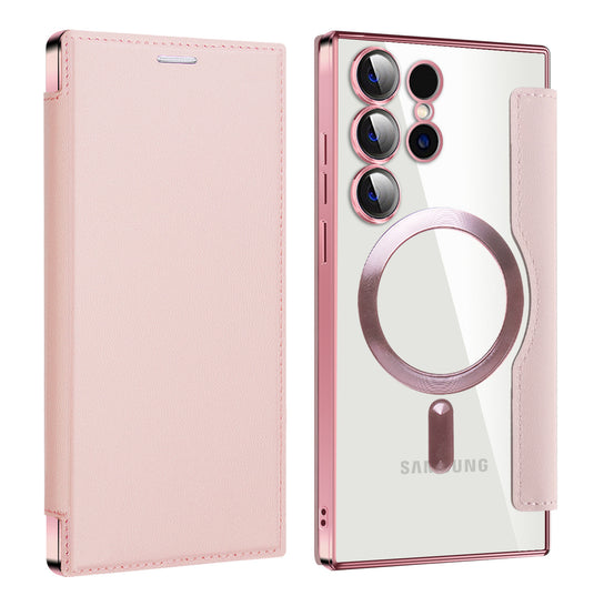 [Magsafe Compatible][With Card Slot] Samsung Galaxy S25/Plus/Ultra - Business Drop Proof PU Leather Wallet Series Case