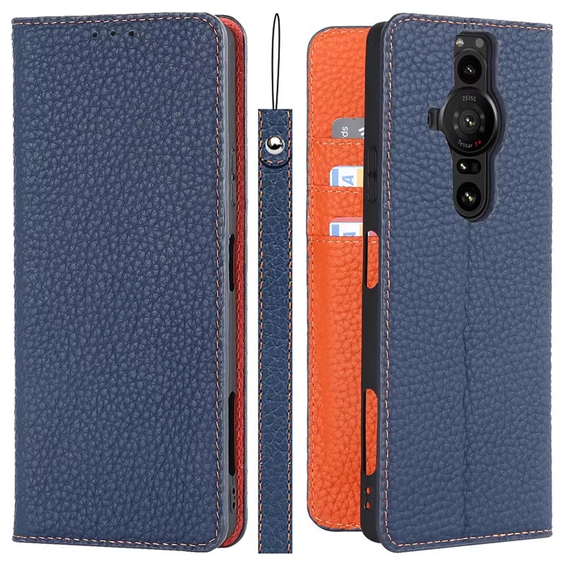 Load image into Gallery viewer, [With Card Slot] Sony Xperia Pro I - Business Flip Genuine Leather Wallet Series Stand Case
