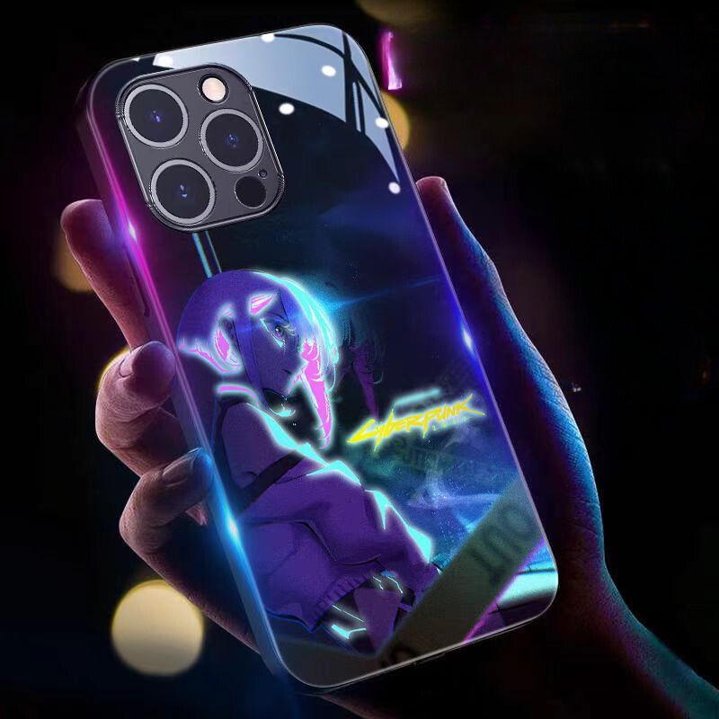 Load image into Gallery viewer, [Smart LED Glowing] Apple iPhone 15/Plus/Pro/Max Tempered Glass Shockproof Punk Series Case
