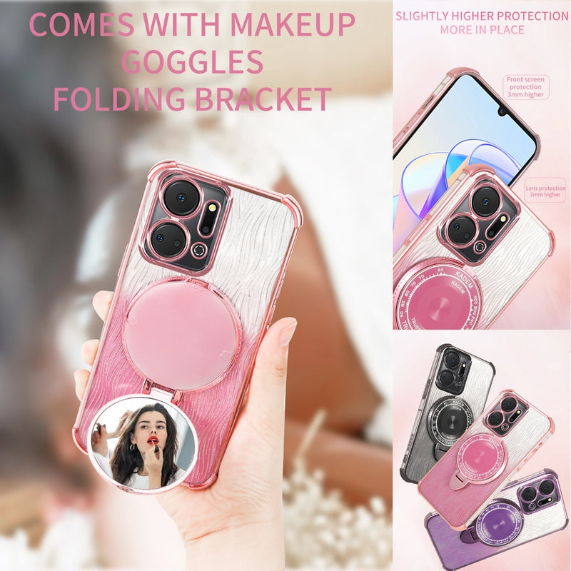 Load image into Gallery viewer, Motorola Moto Edge 50 Pro - Fashion Gradient Metal Frame Mirror Stand Series Case
