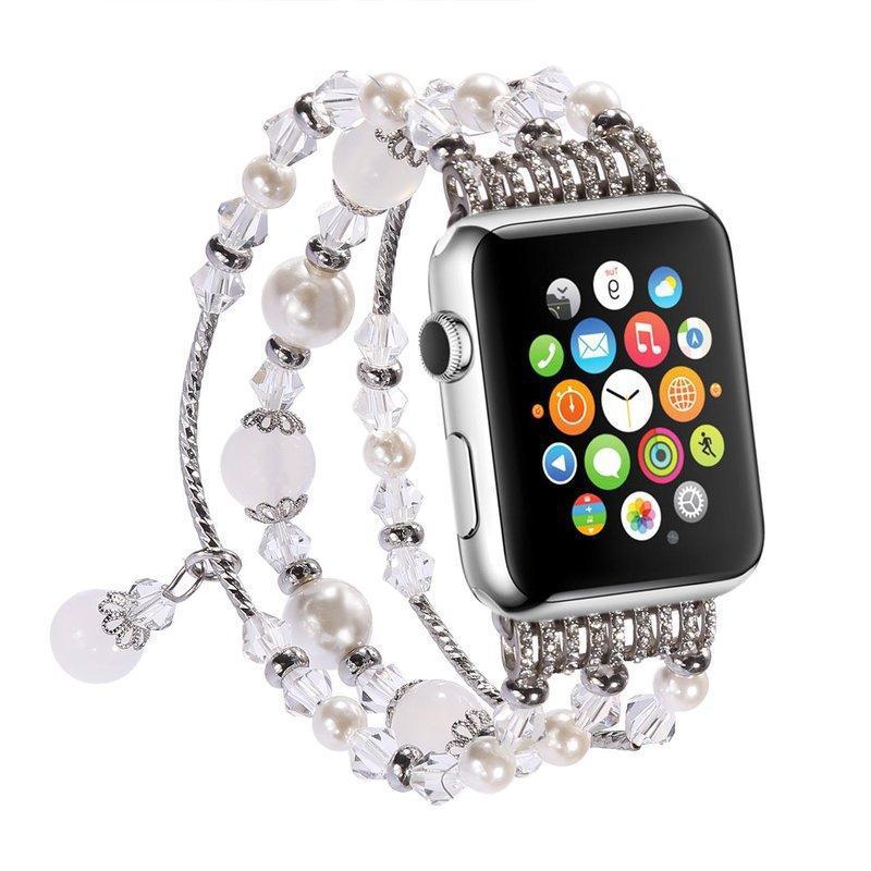 Load image into Gallery viewer, Apple Watch Series 1/2/3/4/5/6/SE/7 Gen - Fashion Agate Beaded Watch Band Chain
