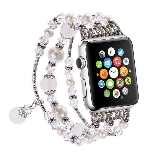 Apple Watch Series 1/2/3/4/5/6/SE/7 Gen - Fashion Agate Beaded Watch Band Chain