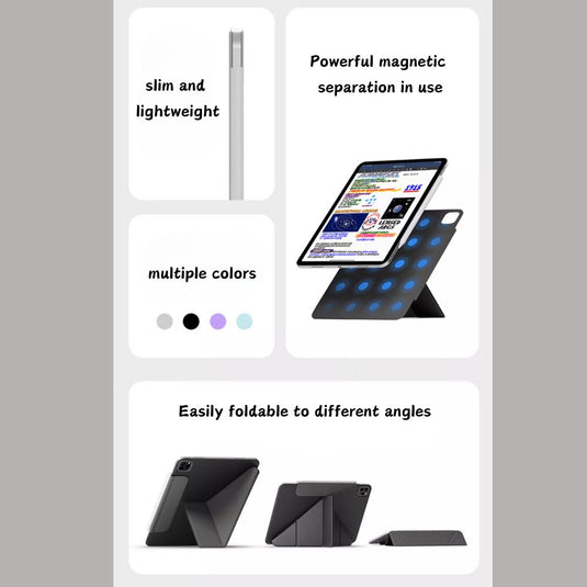 [With Pen Slot] Apple iPad Pro 12.9" (2020) - Smart Magnetic Adsorption Foldable Stand Series Case