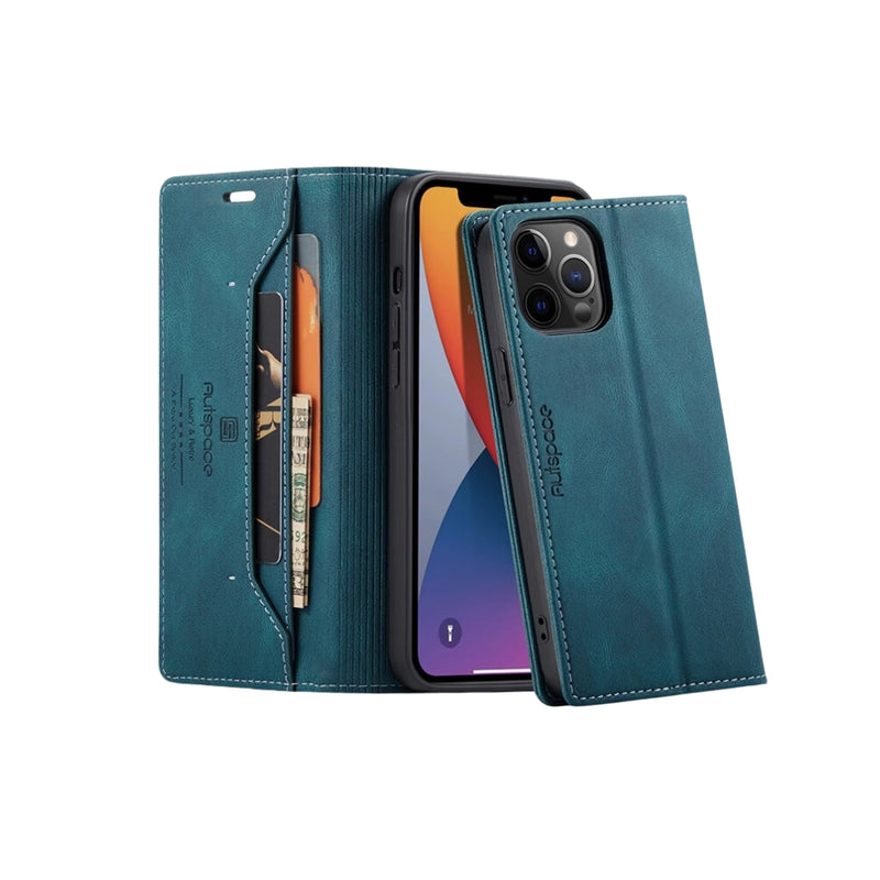 Load image into Gallery viewer, [With Card Slot][Adjustable Bracket] Apple iPhone 12/mini/Pro/Max - Foldable Anti-slip Anti-drop PU Leather Flip Wallet Series Stand Case
