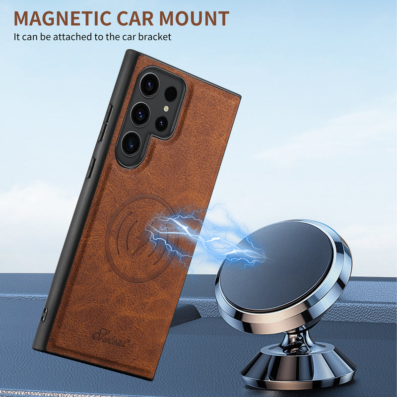 Load image into Gallery viewer, Samsung Galaxy S24/Plus/Ultra - Business Detachable Magnetic Leather Card Holder Stand Case
