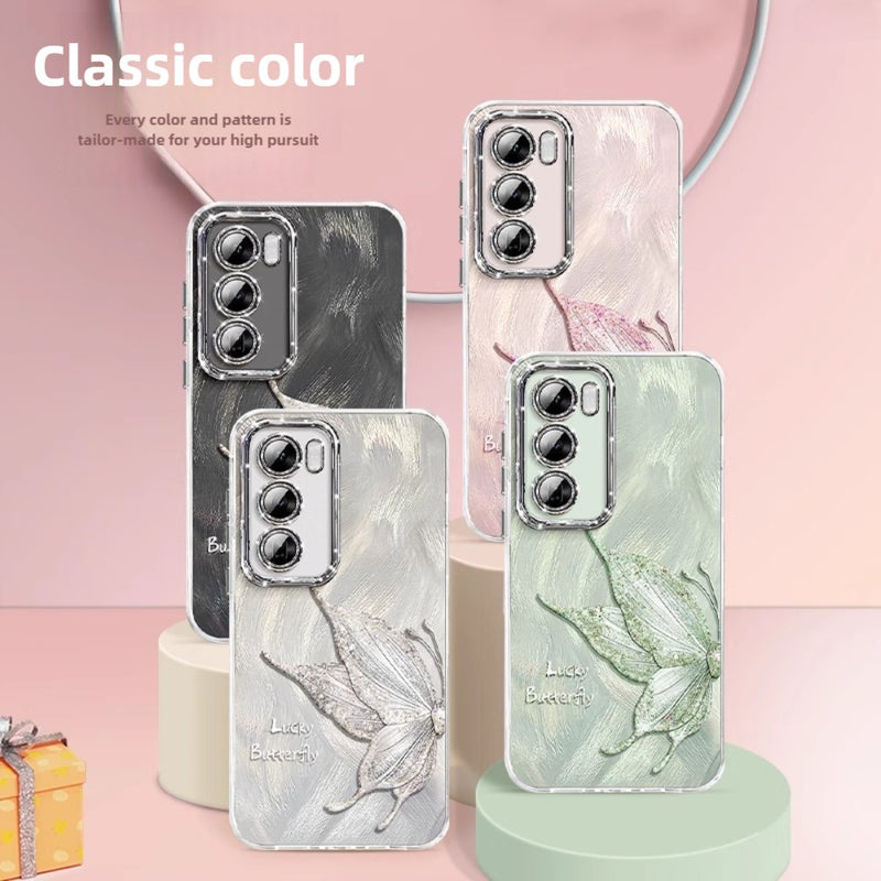 Load image into Gallery viewer, OPPO Reno 12 5G (CPH2625) - Simple Lucky Butterfly Fashion-Forward Series Case With Pearl Hanging Rope
