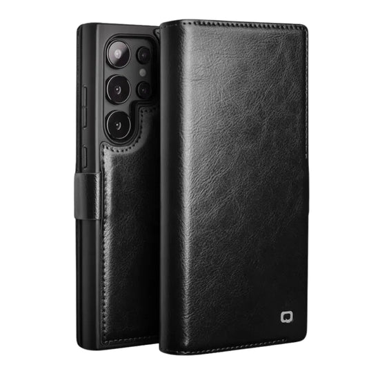 [With Card Slot] Samsung Galaxy S25/Plus/Ultra - Genuine Leather Flip Stand Wallet Series Case