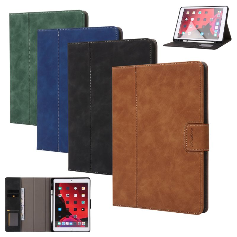 Load image into Gallery viewer, [With Card Slot] Apple iPad 8th Gen (2020) 10.2&quot; - Solid Color Anti Fingerprint Leather Essentials Series Case
