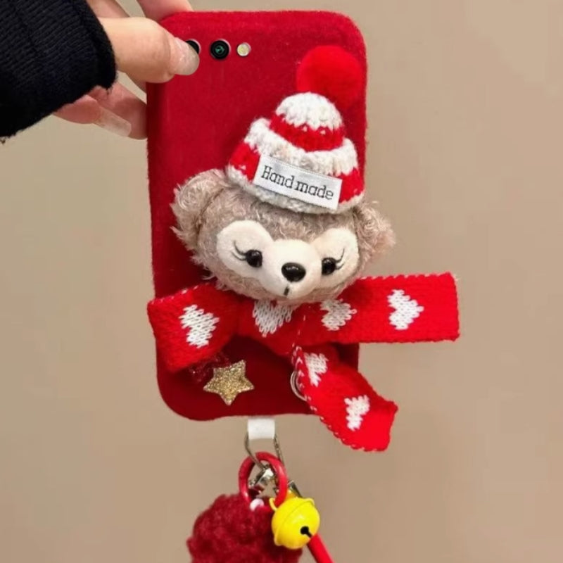 Load image into Gallery viewer, Samsung Galaxy Z Flip 4 (SM-F721) - Three-Dimensional Cartoon Christmas ShellieMay Plush Fashion-Forward Series Case With Bell Lanyard
