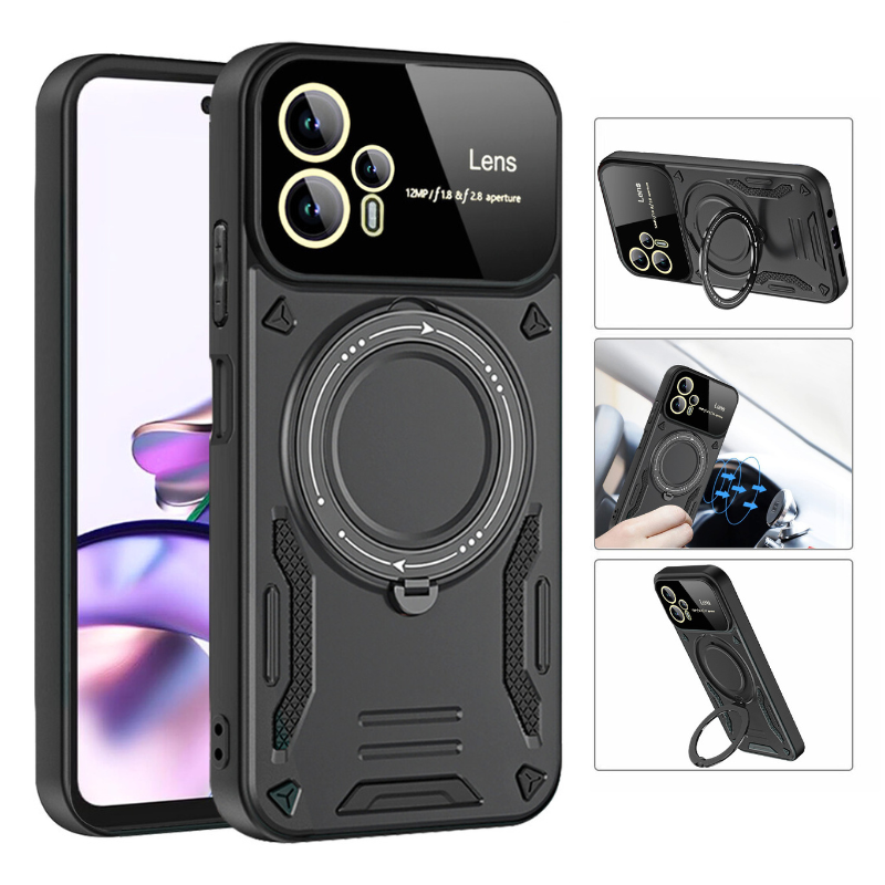 Load image into Gallery viewer, [Built-in Ring Bracket] Motorola Moto G04 Mecha-style Anti-slip Protective Hard Heavy Duty Series Case
