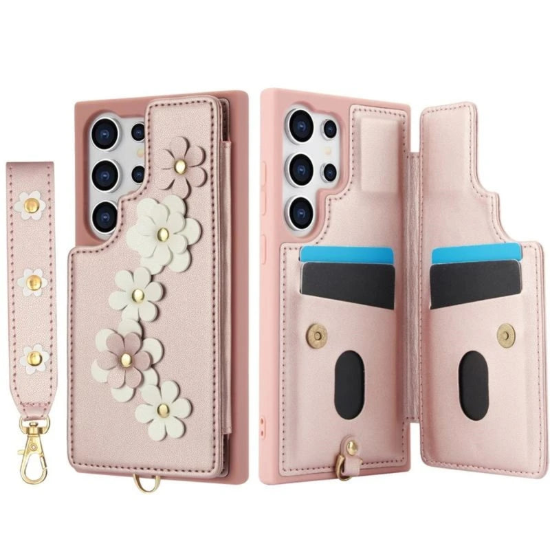 Load image into Gallery viewer, [With Card Slot] Samsung Galaxy A13 4G/5G/A04S/A04/M13 5G - Flower-decorated Leather Wallet Series Stand Case
