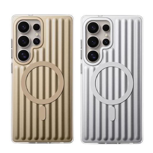 [Magsafe Compatible] Samsung Galaxy S25/Plus/Ultra - Sanlinba Simple Corrugated Striped Matte Drop-proof Case