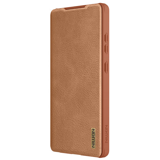 [Built-in Slot] Samsung Galaxy S25/Plus/Ultra - Nillkin Lens Slide Cover Anti-Peeping Flip Leather Case