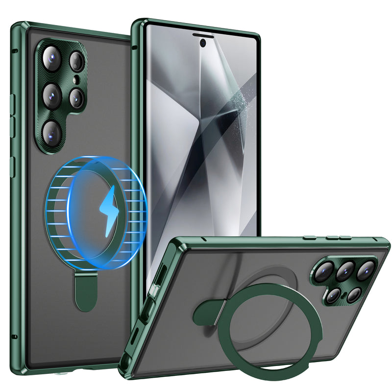 Load image into Gallery viewer, [Magsafe Compatible] Samsung Galaxy S24 Ultra (SM-S928) - Metal Double-Sided Glass Shockproof Stand Series Case
