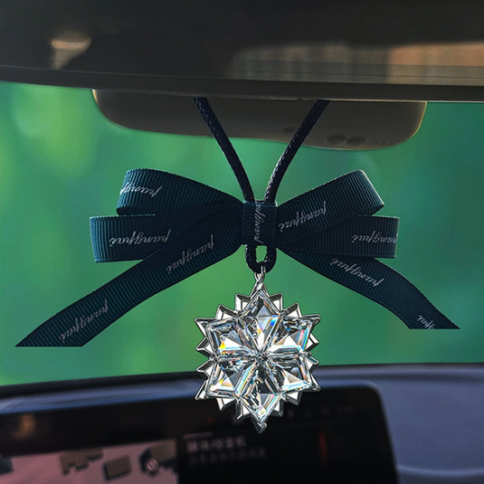 Bowknot Crystal Snowflake Car Rearview Mirror Car Interior Premium Pendant Premium Gift - i-Station Mobile Phone & Electronic Device Repair and Accessories