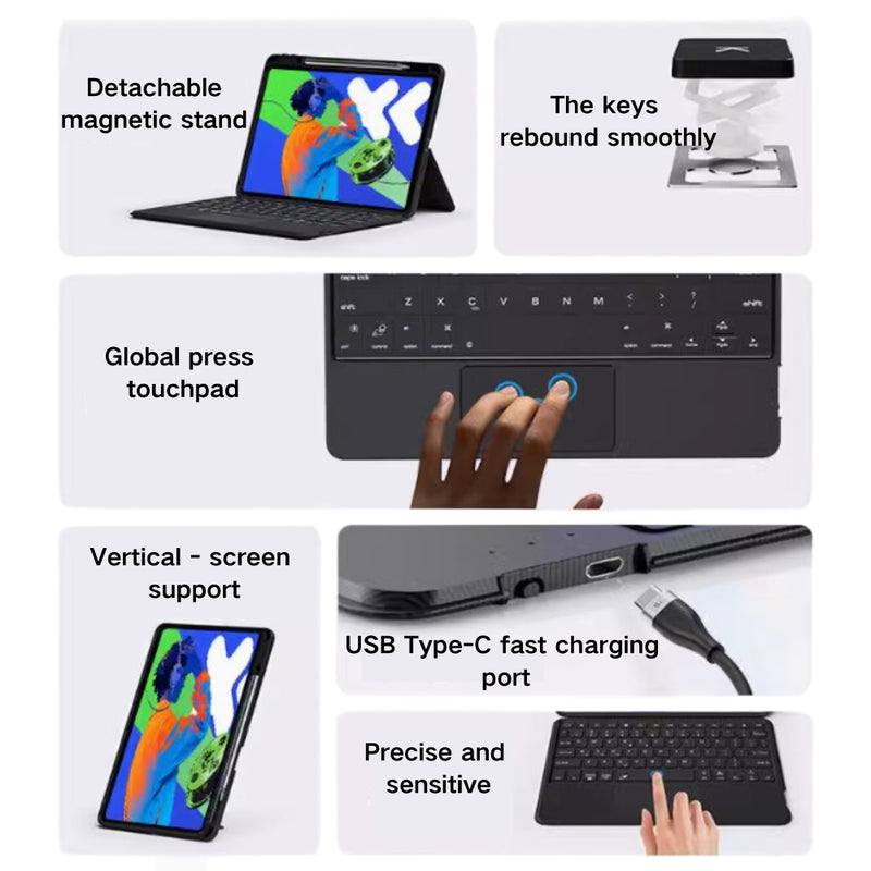 Load image into Gallery viewer, [With Pen Slot] Lenovo Tab M11 11.0&quot; 2024 (TB-330XU/330FU) - Bluetooth Magnetic Detachable Magic Backlight Keyboard Case With Mouse
