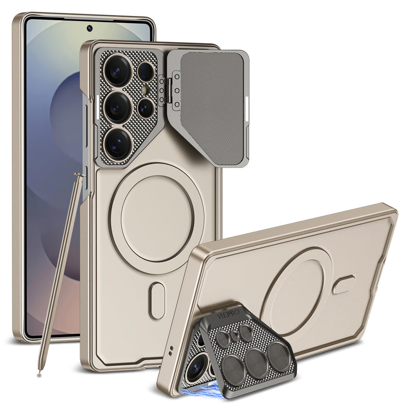 Load image into Gallery viewer, [Magsafe Compatible] Samsung Galaxy S23 Ultra 5G (SM-S918) - Metal Lens Protection Shockproof Kickstand Series Case
