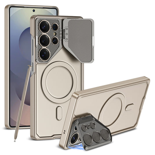 [Magsafe Compatible] Samsung Galaxy S23 Ultra 5G (SM-S918) - Metal Lens Protection Shockproof Kickstand Series Case