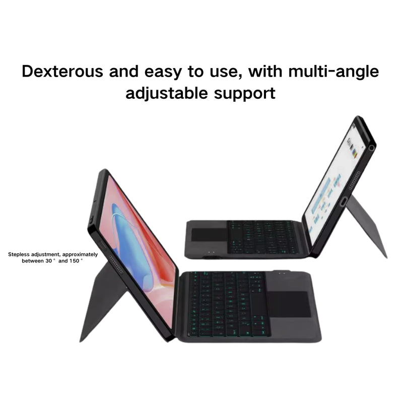 Load image into Gallery viewer, Lenovo Tab 10.1&quot; 2025 (TB311FU/TB311XU) - Black Integrated Bluetooth Keyboard Case With Backlight and TouchPad
