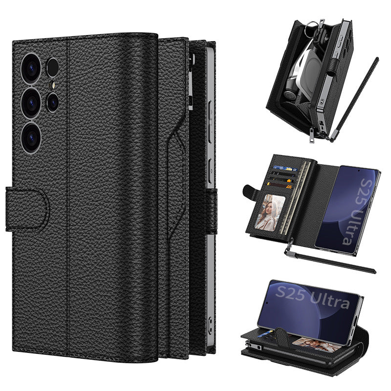 Load image into Gallery viewer, Samsung galaxy S25 Ultra 5G (SM-S938) - Multifunctional Zipper Style PU Leather Wallet Series Case
