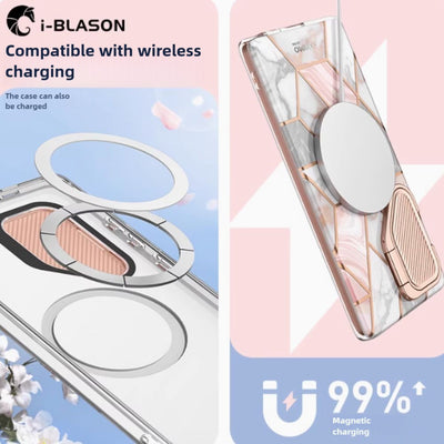 [Magsafe Compatible] Samsung Galaxy S24 Ultra / S25 ULTRA - i-BLASON Luxury Shell-Membrane Integrated Fashion-Forward Series Stand Case - i-Station Mobile Phone & Electronic Device Repair and Accessories