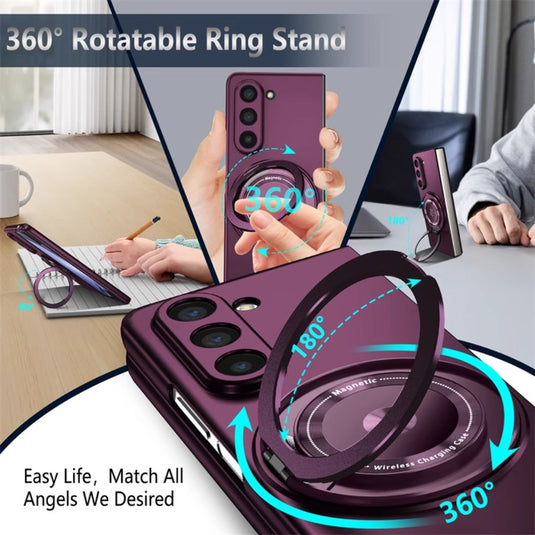 [Magsafe Compatible] Samsung Galaxy Fold 4 (SM-F936) - Wireless Charging 360-Degree Rotating Stand Series Case