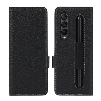 [With Pen Slot][With Card Slot] Samsung Galaxy Z Fold 5 5G (SM-F946B) - Business Drop Proof Genuine Leather Wallet Series Stand Case - i-Station Mobile Phone & Electronic Device Repair and Accessories