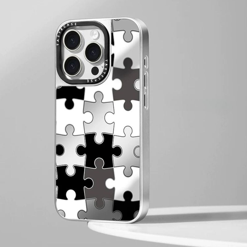 Load image into Gallery viewer, Apple iPhone 14/Pro/Max - Tastecase Puzzle Mirror hard Shell Fashion-Forward Series Case
