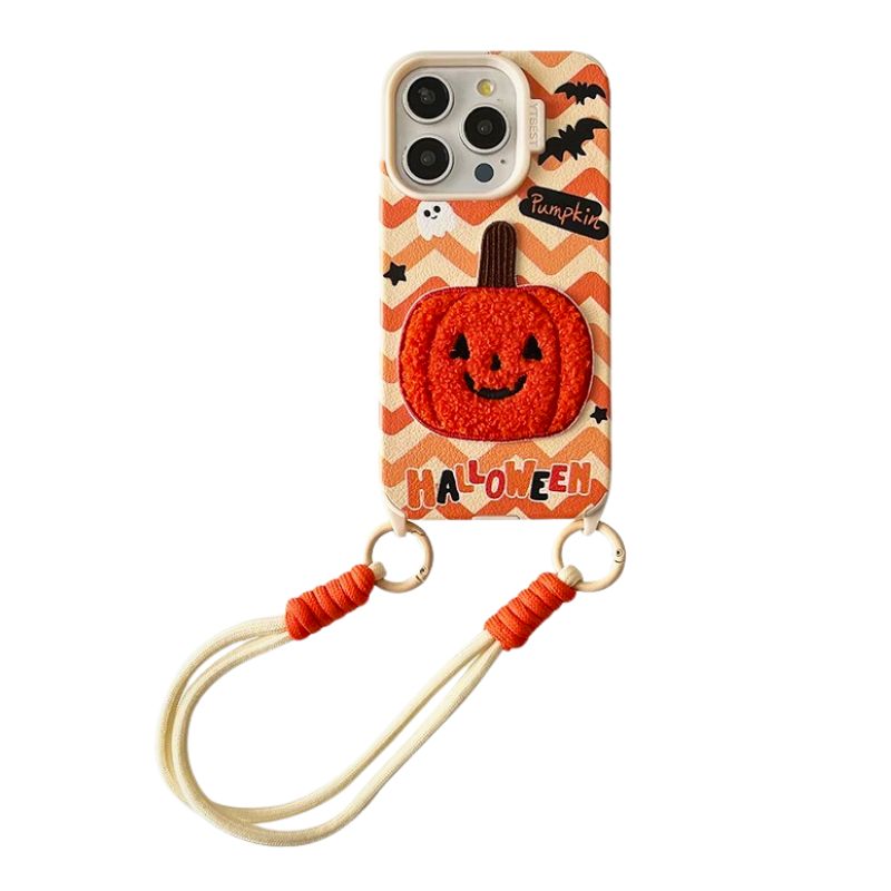 Load image into Gallery viewer, Apple iPhone 11 - Halloween Faux Leather Fashion-Forward Series Case With Lanyard
